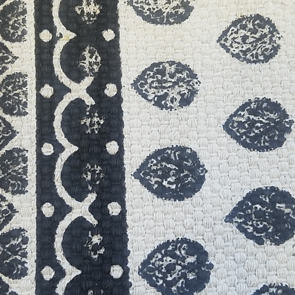 Cotton Block Print Rug - Picture 3 of 4